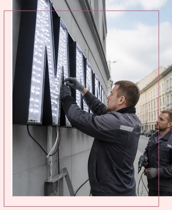 Изготовление и монтаж светодиодных LED вывесок в Верхней Пышме