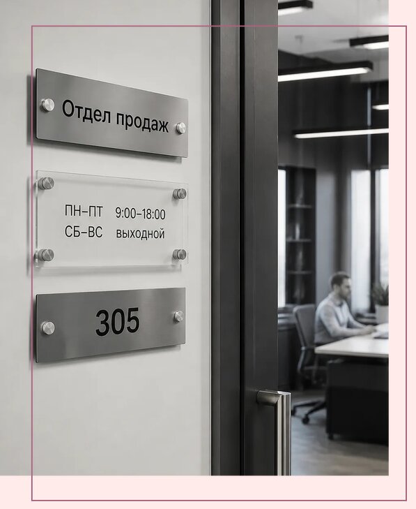 Офисные таблички на дверь в Верхней Пышме по цене от 5027 р. | Аванза-Врх